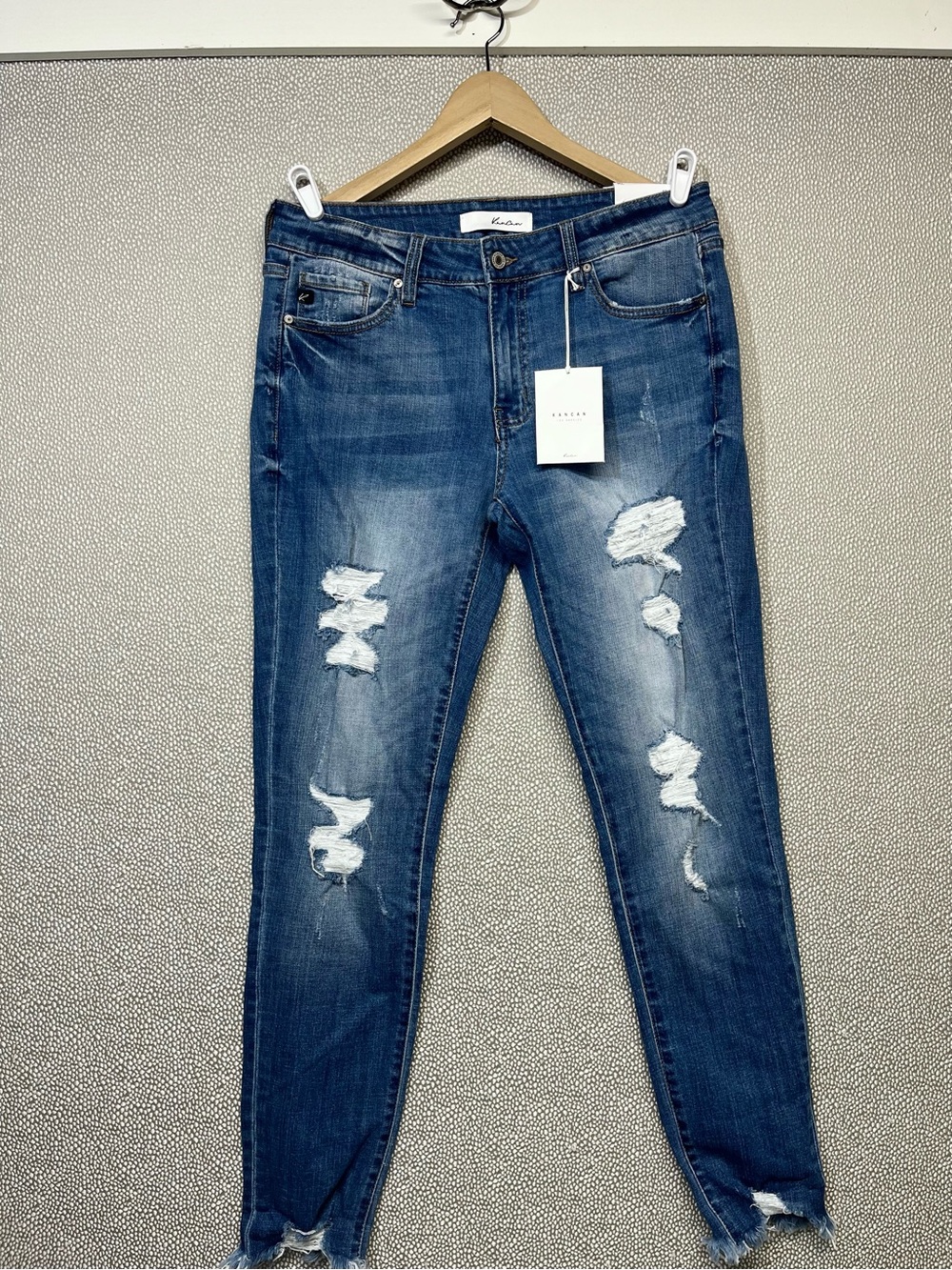 🆕 13/30 KanCan Women's Dark Blue Distressed Skinny Jeans NWT